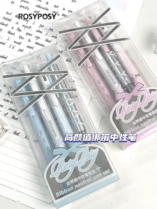 4ชิ้นสายรัดบัลเล่ต์ Pulpen Tinta Hitam ยืดหดได้ปากกาหมึกเจล0.5มม. ปากกากดปากกาหมึกเจลปากกาเครื่องเขียนปากกา