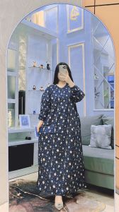Dress Lengan Panjang Rayon Premium Busui Jumbo