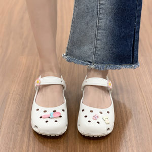 Free Shipping Floral Print Ballet-Style Clogs WomenS Summer Beach Sandals Non-Slip And Waterproof With A Closed-Toe Design Suitable For Parent-Child Wear