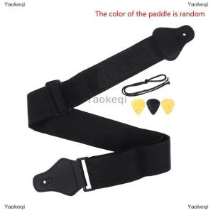 [COD] Yaokeqi Adjustable Electric Guitar Strap With 3 Guitar Picks Holders PU Leather Ends Acoustic Guitar Bass Strap Belt Accessories