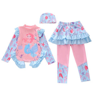 [HỎA TỐC] Set 3 món Đồ bơi cho bé gái tay dài chống nắng chống tia cực tím Đồ bơi trẻ em