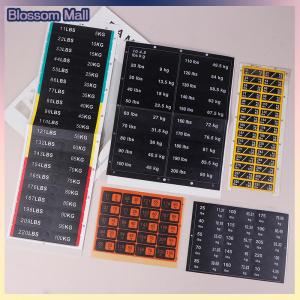 [Blossom] Weight Stack Labels 4.5kg To 150kg Black Background White Number Weight Stickers For Fitness Equipment Gym Strength Training