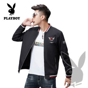 PLAYBOY 2022 New Style Autumn Bomber Jackets Pattern Embroidery Trendy Lightweight Jacket Casual for men M-5XL