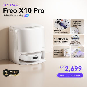 [New] Narwal Freo X10 Pro Robot Vacuum and Mop | Tangle-Free System | EdgeReach Mop Extension | 120-Day Maintenance-Free Dust Bag | Automated Self-Cleaning | 11000 Pa Suction