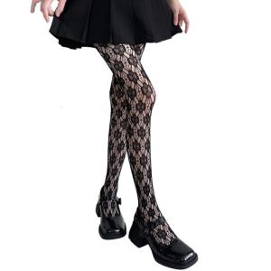 Stretchable Nylon Tights With Floral Lace Detailing Pantyhose Sheer Mesh Design Breathable Leggings Stockings For Women