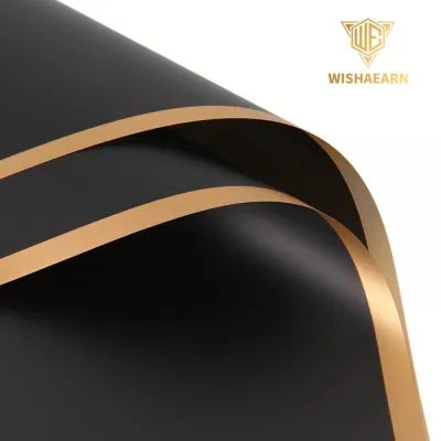 20 Sheets GOLD RIM Waterproof Flower Wrapping Paper Bouquet Gift Florist Wrap Wrapper Kertas Pembalut Bunga Hadiah