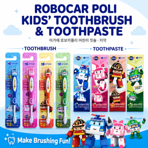 [AGA-AE]Robocar Poli Kids Toothbrush/Toothpaste 80g 아가애 로보카폴리 유아 어린이 치약 80g