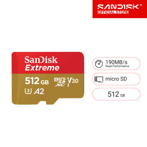 SanDisk Extreme microSDXC 512GB SQXAV V30 U3 C10 A2 UHS-I 190MB/s R 130MB/s ( SDSQXAV-512G-GN6MN ) ( เมมโมรี่การ์ด ไมโครเอสดี การ์ด )