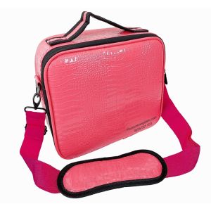 Size 25cm - Túi Trang Điểm Mini Cá Nhân Du Lịch Da Vân Nổi - Màu Hồng