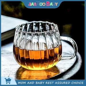 JiaShuo Baby Toy Heat-Resistant With Handle Glass Mug Breakfast Milk Cup Cute Office Home Coffee Mugs Pumpkin Pattern Drinkware