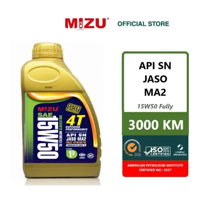 Mizu 15W50 4T [Ester Formulation] SN Fully Synthetic Motorcycle Oil (1L) minyak pelincir lc135 yamaha sym kawasaki honda