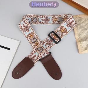 Heabety Dây Đeo Guitar Bass Cotton Da Thêu dây đeo cổ có thể điều chỉnh dây đeo Điện Acoustic Guitar Bass phụ kiện