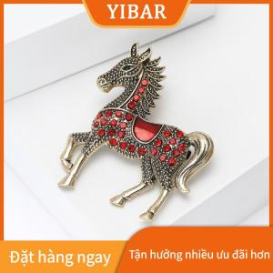 YIBAR Cổ điển Rhinestone ngựa trâm cài cho phụ nữ linh hoạt động vật ve áo pins quần áo Corsage trang sức phụ kiện quà tặng năm mới