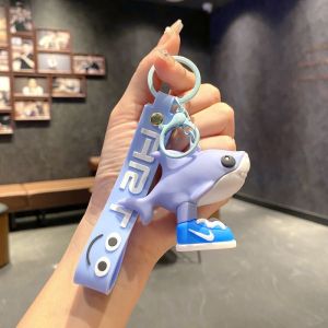 Creative Fun Italian Brainrot Keychain Tralalero Tralala Tung Tung Tung Sahur Ballerina Cappuccino Keyrings Decoration Gift