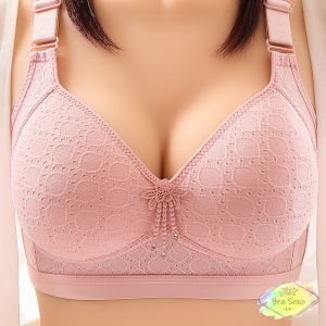 Full Cup Women Bra Plus Size Wireless Lace [Lily Bra Shop]