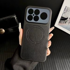 For Xiaomi POCO F8 Pro Case Hard PU Leather Magnetic Wireless Charging Protective Back Cover Case For Xiaomi POCO F8 Ultra Shell