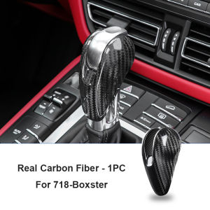Real Carbon Fiber Car Gear Shift Head Cover Trim For Porsche Macan 718 911 Panamera Cayenne Boxster 2008-2024 Car Accessories