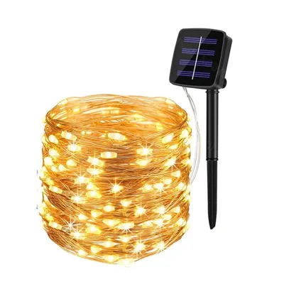 VIVOLILV ✨จัดส่งจากประเทศไทย✨32m ไฟโซล่าเซลล์ LED ไฟคริสต์มาส ไฟสตริงลวดทองแดงพลังงานแสงอาทิตย์ ไฟสวนพลังงานแสงอาทิตย์กันน้ำกลางแจ้งไฟประดับปีใหม่