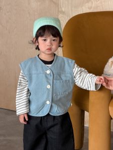 Childrens clothing Korean style spring outfits baby spring outfits 2026 Korean-style childrens clothing childrens vest and boys jeans set