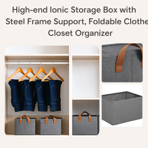 Foldable Closet Storage Box Wardrobe Organizer Household Large Capacity Dustproof Stackable Fabric Storage Box