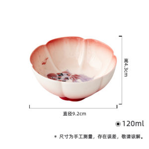 墨己花口陶瓷手绘兰寿鱼主人杯家用花口茶杯宽口功夫茶具品茗杯