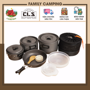 Bộ nồi chảo 13 món ngoài trời bộ nồi cắm trại di động 5-6 người bộ dụng cụ nấu ăn chống dính DS-500