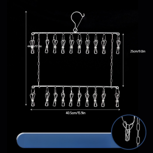 Stainless Steel Folding Drying Rack Multi Head Underwear Socks DryingStainless Steel Folding Clothes Drying Rack Multiple Clips For Underwear Socks Solid Drying Hanger Wardrobe Organizer Multi Head Laundry Sock Clips Holder