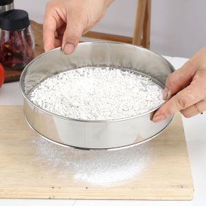 HENLI Round Fine Mesh Cake for Baking Icing Sugar Sifter Kitchen Utensil Kitchen Powder Strainer Flour Sieve Pastry Tool Flour Sifter