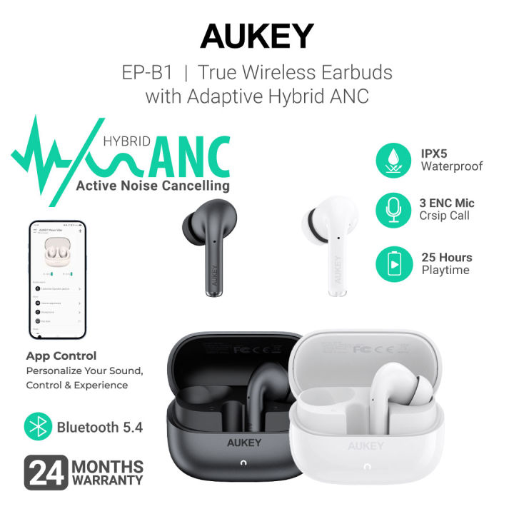 Aukey EP-B1 Bluetooth True Wireless Earbuds with Active Noise