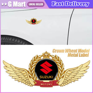 Emblem with Wings Star Bonnet Badge Gold Car Hood Front Chrome Logo Luxurious Plated for Suzuki Hood with Wing