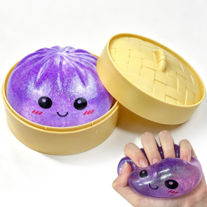 【Ship in 12H】 4PCS Sugar Glitter Dumpling Squishy Toys Sparkle Bun Slow Rebound Stress Relief Squeeze Ball Anxiety Relief Sensory Toy Aitemay