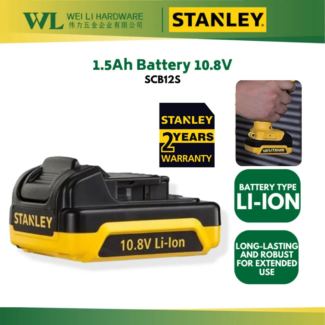 STANLEY Original SCB12S 10.8V / 12V 1.5ah Battery For All Stanley 12V ...