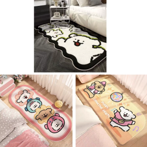 Cartoon Floormat Children Friendly Cartoon Canine Door Mat Machine Washable Soft Home Decoration