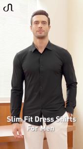 ชุดเสื้อเชิ้ตผู้ชาย Lion Nardo แบบสลิมฟิต ยืดได้ แขนยาว ไม่ยับ เสื้อเชิ้ตทางการแบบติดกระดุม