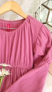 Metagrup set jilbab gamis anak labella Sofia polos cantik simpel anggun pakaian baju muslim lucu 3 4 5 6 7 8 9 10 tahun plain long dress ungu purple dusty pink rose agen Jawa timur