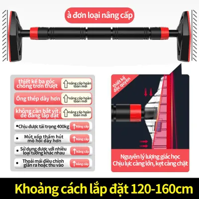 Xà đơn treo tường xà đơn gắn cửa 60-160cm Chịu tải trọng siêu mạnh miễn lắp đặt tập tại nhà