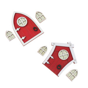 QUANSEN 1Set Dollhouse Miniature Fluorescent Fairy Elf Door Window Model House Decor Toy