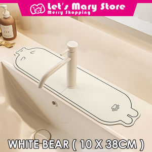 Diatomite Faucet Drain Mat / Quick Drying Absorbent Bathroom Kitchen / Lets Mary Store