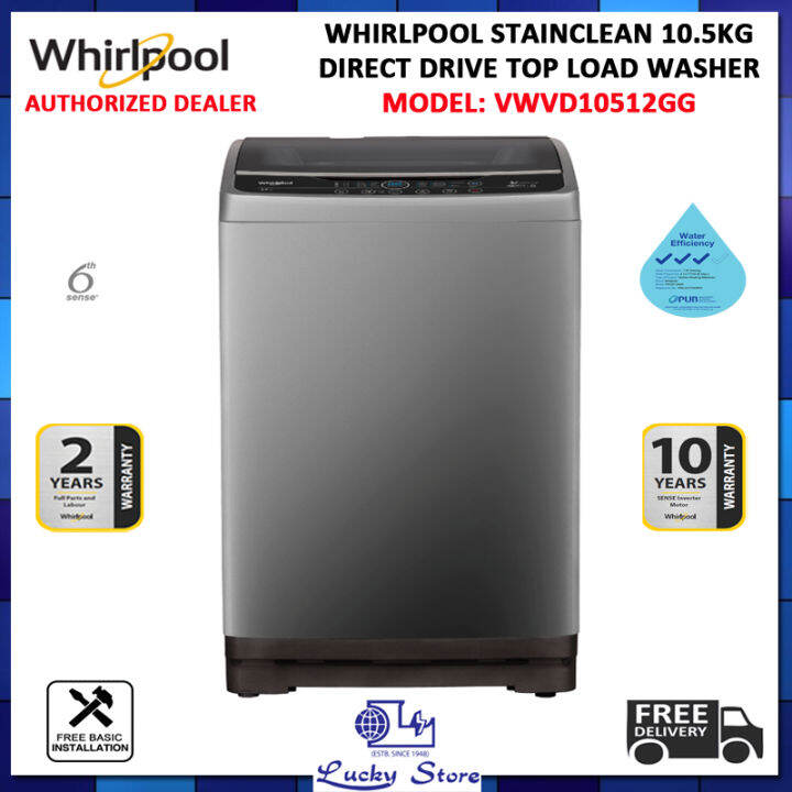 (BULKY) WHIRLPOOL VWVD10512GG STAINCLEAN 10.5KG DIRECT DRIVE TOP LOAD ...