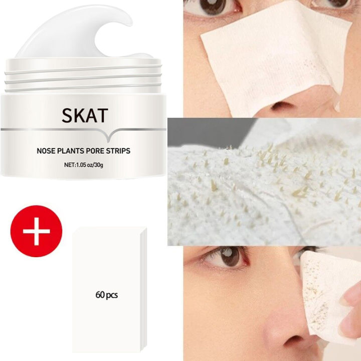 Blackhead Remover Nose Mask Pore Strip Black Mask 60pcs Paper Lanbena