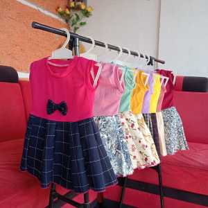 Paket usaha 10 pcs beda model baju anak perempuan Dress bayi 6-12 bulan