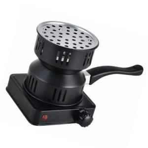 High Efficiency Electric Charcoal Burners with Removable Tray Stainless Steel Electric Coal Ignitions System Metal Texture