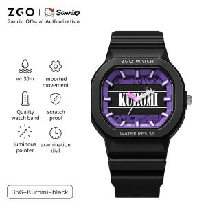 ZGO Sanrio Kuromi Watch For Kids Girls Waterproof Luminous Sports Leisure School Cute Gifts 356