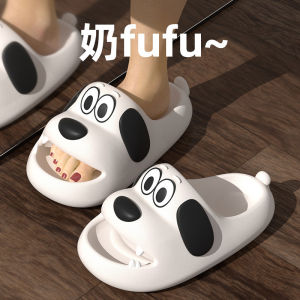 LEANNEL รองเท้าแตะฤดูร้อนพื้นหนารองเท้าแตะการ์ตูนรองเท้าแตะปั๊กคู่กันลื่นที่สะดวกสบาย