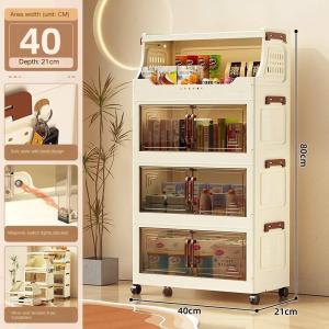 Wheeled lockers 40-60cm Foldable Storage Cabinet Multi Layer Storage Rack Snack Storage Rack Toy Storage Cabinet