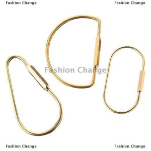 [COD] Fashion Change Simple Copper Keychain With Screw Lock D-shape Hooks Key Ring Carabiner Buckles Clip D-Type Waist Hanging Key Holder Accessories