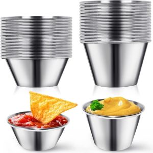 Korean Stainless Steel Seasoning Dish Kitchen Sauce Cup Dipping Bowl Plates Sushi Vinegar Appetizer Dish