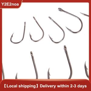 【Y2E2noa】 100-500PCS Fishing Hooks Set High Carbon Steel Sharp Durable Barbed Fishhook Rock Fishing Equipment Gear Tackle Accessories