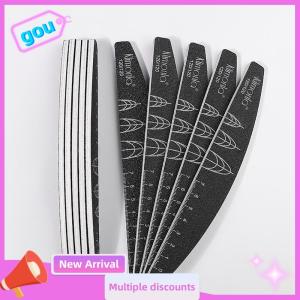gou 5PCS đen Nail tập tin cho móng tay chà nhám hai mặt Nail tập tin 120 180 Grit Nail nghệ thuật Công cụ chăm sóc chất lượng cao đánh bóng công cụ