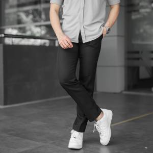 Celana panjang pria slimfit-jumbo bahan semi wool elegan dan keren